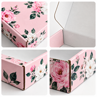 Bedruckte Logo-Versandboxen in Rosa, Groß, Mittel, Klein, Quadratisch, Anpassbare Faltbare Geschenkverpackung für Schuhe, Kleidung, Socken