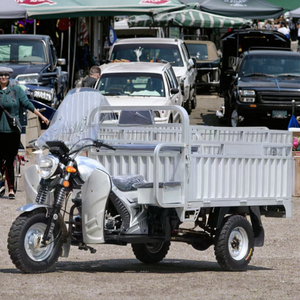 Motocyclette avec Sidecar à essence motorisé à trois roues véhicule de livraison de marchandises à carrosserie ouverte camion à essence - Product Image 3