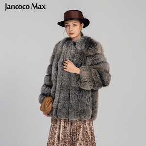 Jancoco — <span class=keywords><strong>manteau</strong></span> <span class=keywords><strong>Long</strong></span> épais et chaud pour <span class=keywords><strong>femme</strong></span>, vêtement d'extérieur, bulle, vraie fourrure de renard, nouveauté - Product Image 4