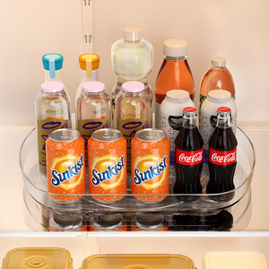 Organizador de tocadiscos Lazy Susan, organizador de latas giratorias de plástico transparente para <span class=keywords><strong>nevera</strong></span>, <span class=keywords><strong>bandeja</strong></span> de almacenamiento <span class=keywords><strong>giratoria</strong></span> para bebidas - Product Image 3