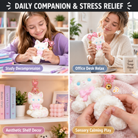 Squishies Chiot Blanc Taba Faits Main en Silicone Alimentaire, Sensation Aquatique, Remontée Lente, Anti-Stress et Anxiété, Nouveauté 2026 OEM ODM