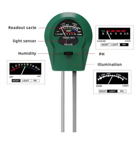 2022 Vocht Licht 3 In 1 Bodem Ph Meter Bodemvocht Tester Voor Tuin Planten