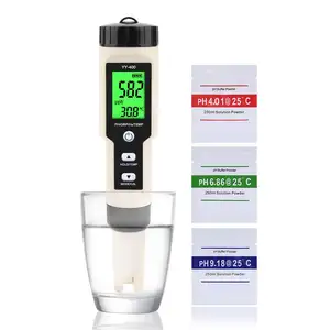 4 in1 pH/ORP/H2/TEMP Meter Hydrogen Ion Concentration Tester 0.005 pH Accuracy Digital Water Quality Tester with ATC