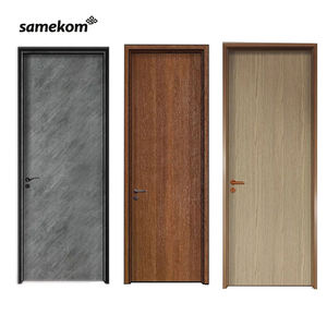 Imperméable à l'eau prix d'usine film de revêtement en PVC noir bois plastique composite bureau maison villa chambres intérieur creux claque WPC portes - Product Image 2