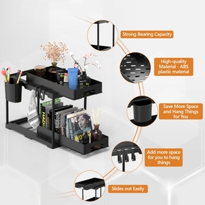 Supports de rangement de cuisine, égouttoir à vaisselle à 2 niveaux, organisateur de placard sous évier - Product Image 2