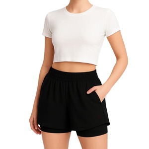Shorts de sport personnalisés pour femmes, taille haute, extensibles, pour l'entraînement, le fitness, la course et les activités sportives – Grande Vente - Product Image 1
