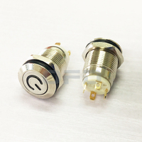 12mm Mini bouton poussoir en métal étanche interrupteur à bouton-poussoir auto-réinitialisation 12x12 bouton-poussoir Micro interrupteur avec anneau LED fil