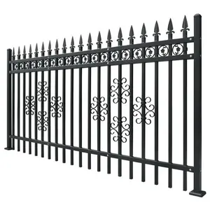 New Design Galvanized Ornamental Steel Picket Fence With Good Corrosion Resistance