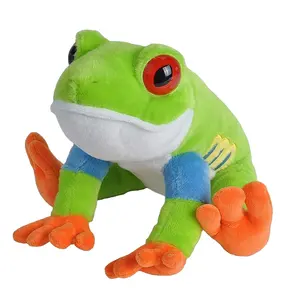 D437 morbido colorato Red-Eyed Tree Frog peluche peluche regalo per bambini giocattolo verde peluche rana