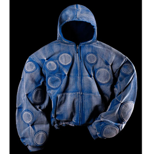 <span class=keywords><strong>Felpa</strong></span> con cappuccio imbottita Unisex da uomo in fabbrica con cappuccio imbottito con cappuccio personalizzato lavato e lavaggio acido con <span class=keywords><strong>Zip</strong></span> <span class=keywords><strong>felpa</strong></span> con cappuccio OEM & ODM cappotto da uomo - Product Image 4