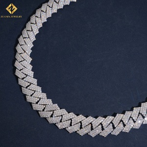 ZUANFA JEWELRY Moissanite <b>Statement</b> <b>Necklace</b> 925 Silver Rhodium Plated Geometric Design Unisex Luxury Party Jewelry - Product Image 3