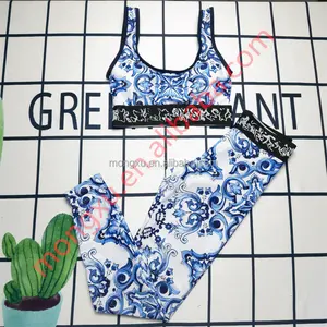 도매 유명 브랜드 수영복 디자이너 프린트 요가웨어 2 조각 조깅 세트 럭셔리 수영복 수영복