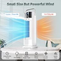 Ventilateur tour intelligent multifonction avec fonction climatiseur, déshumidificateur et rafraîchisseur d'air, rechargeable USB, pour usage général en intérieur