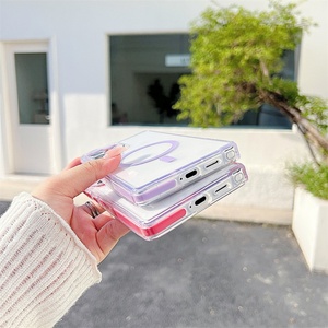 Funda Magnética Antigolpes con Carga Inalámbrica y Marco de Color para Samsung S25 Ultra S24 Plus S25 A56 A26 A36, Carcasa Trasera Transparente - Product Image 6