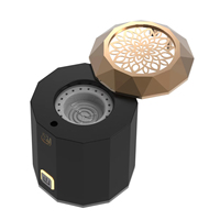 Diffuseur d'arômes pour la décoration de la maison, diffuseur rotatif à couvercle rabattable, portable, à piles, en bois, brûleur d'encens rechargeable