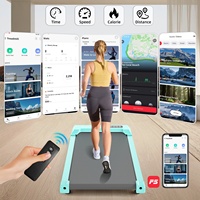 Tapis de marche électrique avec écran LED et vibrations 3-en-1, pliable pour sous le bureau, machine d'exercice portable pour la maison et le bureau