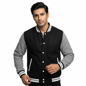 2025 Direct Factory Reasonable Price Breathable Sporty <b>Men</b> Varsity Jacket Stand Front High Fashion Casual Outdoor Wear Windproof - Product Image 1