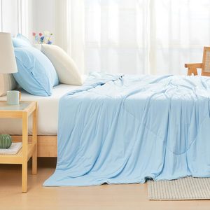 Edredón Refrigerante Tamaño Queen, Mantas Refrigerantes para Personas que Sienten Calor al Dormir <span class=keywords><strong>y</strong></span> Sudores Nocturnos, Edredón de Verano Azul Cielo para Cama Tamaño Queen - Product Image 6