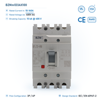 Disjoncteur magnéto-thermique Eaton BZM 100A 3P 15kA 400V AC 50/60Hz triphasé basse tension MCCB pour la protection des moteurs