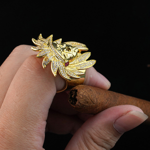 Anillo de Cóctel con Diseño de Circonia Cúbica, Fabricado por Fábrica de Joyería OEM, Unisex, Regalo para Fiestas, Diseños Egipcios, Anillo para Dedo, Puede Contener un Cigarro - Product Image 5