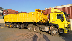 Nouvelle semi-remorque benne arrière à 6 essieux en acier de haute qualité pour le transport de sable et l'ingénierie minière, très demandée en Chine - Product Image 4