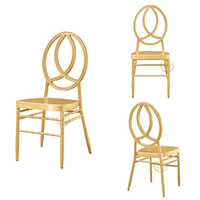 Chaises Chiavari Phoenix en métal doré empilables pour événements, mariages et locations – Vente en gros
