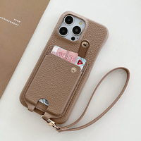Étui portefeuille en cuir PU avec dragonne et pochette pour cartes pour Samsung S25 Ultra S24, coque de téléphone Android et iPhone 16 15 14 12