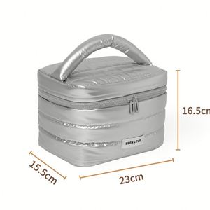 Travel Cosmetic Storage Bag with Lid Essential Travel Cosmetic Bag with Large Capacity - Product Image 2