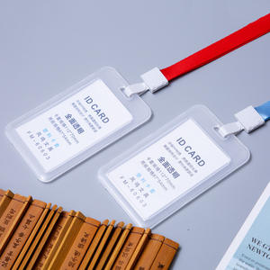 Auf Lager Großhandel Bulk Solid Plain Colors Ausstellungs veranstaltungen Dickes langes Lanyard 1,5 cm breites Lanyard mit transparentem Karten halter - Product Image 4