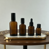 Flacon en verre transparent marron de 10 ml avec bouchon à vis pour huiles essentielles, sérums, parfums, soins de la peau, diffuseur à bâtonnets – Prêt à l'emploi