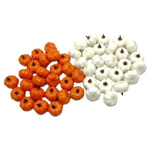 12 pezzi di piccole dimensioni rustica raccolto bianco zucche artificiali per Halloween, decorazione del ringraziamento autunnale che abbellisce il raccolto - Product Image 6