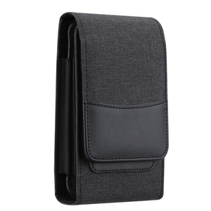 Étui de ceinture multifonctionnel pour homme à double couche en nylon avec clip de ceinture, porte-cartes et étui de téléphone en cuir - Product Image 1