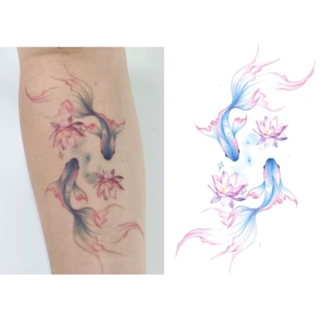 Pegatinas de Tatuajes de Colores sin Agua, Nuevo Estilo, Diseños Florales de Mariposas, para Hombres y Mujeres, Pequeñas, Resistentes al Agua y al Sudor - Product Image 2