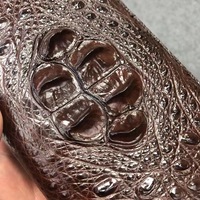 Dompet Kulit Buaya Thailand untuk Pria, Tas Malam Kulit Asli Panjang, Dompet Gaya Bisnis dengan Ritsleting Kepala Buaya, Buatan Cina