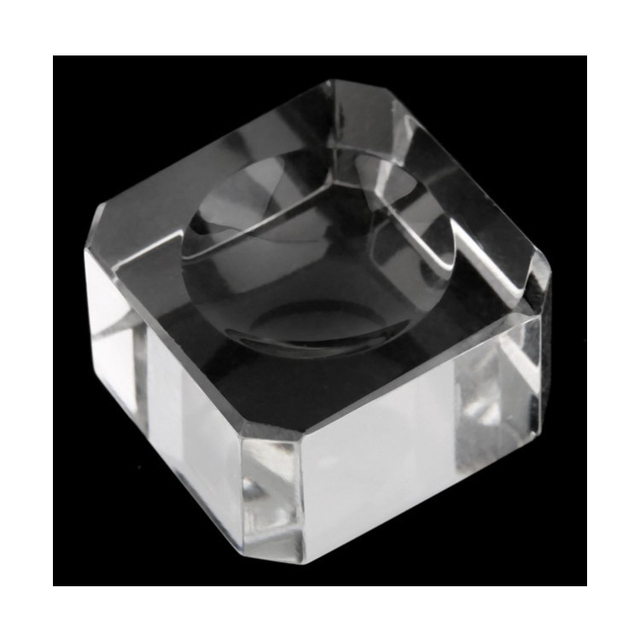 Wholesale Handmade Polished Clear Crystal Sphere Base Pedestal Holder Square Cube Crystal Ball Stand for Business Gifts