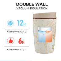 Nouvelle conception, gourde isotherme en acier inoxydable à double paroi de 350 ml, avec poignée, anti-fuite, sans BPA, maintient au chaud ou au froid pendant 12 à 24 heures