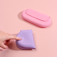 Sac de maquillage en silicone réutilisable personnalisé en usine, pochette de rangement portable pour voyage, trousse de toilette et de beauté, sacs et étuis cosmétiques