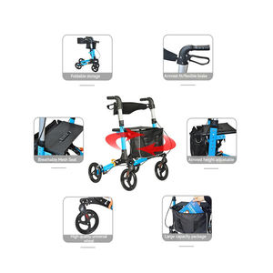 4 पहियों की ऊंचाई समायोज्य फोल्डेबल वॉकर के साथ 4 पहियों की ऊंचाई समायोज्य फोल्डेबल वॉकर - Product Image 6