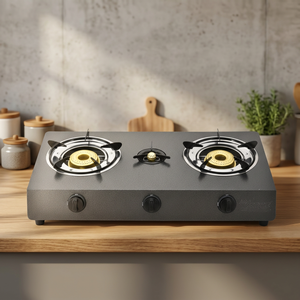 Table de cuisson à gaz 2+1 brûleurs en fer de 0,6 mm, double cuisinière de table, protection anti-extinction de flamme, classe énergétique A, pour usage domestique et hôtelier - Product Image 1