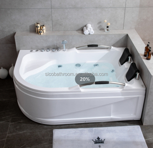 1.8m moderno per vasca idromassaggio idromassaggio grande acrilico Hydro cascata vasche idromassaggio con scolapiatti ammollo & funzione di massaggio per - Product Image 3