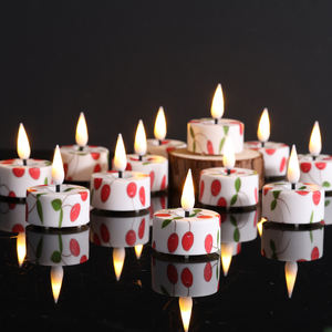Velas LED Decorativas para el Hogar con Llama Realista en 3D, Funcionan con Pilas, Velas LED sin Llama con Forma de Cereza, Funcionan con Pilas - Product Image 4