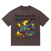 T-Shirt Graffiti-Gitarren buchstaben Gedruckt Kurzärmlige Herren Street Hip-Hop-Stil Lose vielseitige tägliche Tops