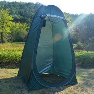 Carpa de Cambio de Ropa para Exteriores, Tela Plateada 180T Impermeable, Capa Única, Verde Militar, Carpa de Ducha Portátil para Camping y Pesca - Product Image 1