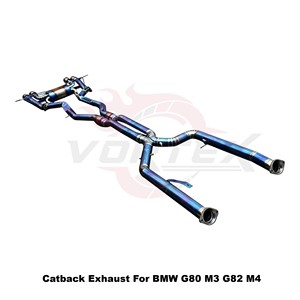 Système d'échappement complet Vortex Sport Sound Tuning en titane bleu compatible avec BMW G80 M3 G82 M4 Racing, avec soupape électronique. - Product Image 3