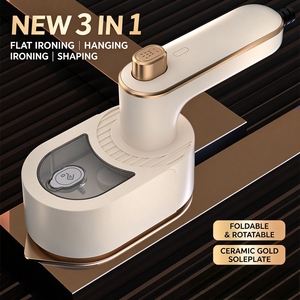 Fer à vapeur portable compact et pliable avec poignée rotative, utilisation humide ou sèche, défroisseur de vêtements pour la maison et les voyages, pour éliminer les plis - Product Image 6