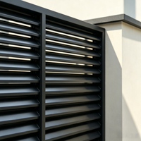 Clôture verticale en aluminium à lames, directement de l'usine, clôture métallique moderne pour l'intimité, clôture en aluminium noir pour jardin et villa