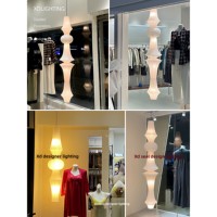 Lustre LED japonais Isamu Xuanzhi Zen Long 120 cm, style Wabi-Sabi artistique, pour villa, escalier, vitrine de magasin de vêtements