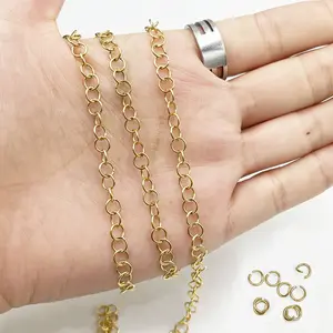 لفة مجوهرات من الفولاذ المقاوم للصدأ بحجم مختلف وسلسلة قفز وخواتم لصنع المجوهرات الفضية والذهبية وسلسلة قفز لصنع القلادات