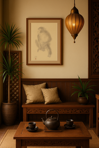 Pintura Mural Japonesa Tradicional de Alta Calidad, Estilo Moderno Comercial, Trabajo con Lápiz Nihonga de Mono Japonés, Yukihiko Kurihara - Product Image 2