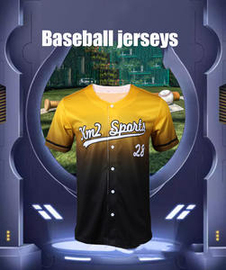 Maillot de baseball 100% polyester personnalisé évacuation de l'humidité séchage rapide respirant Anti-UV antibactérien dégradé colorant complet - Product Image 2